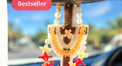 Island-inspired hanging car lei
